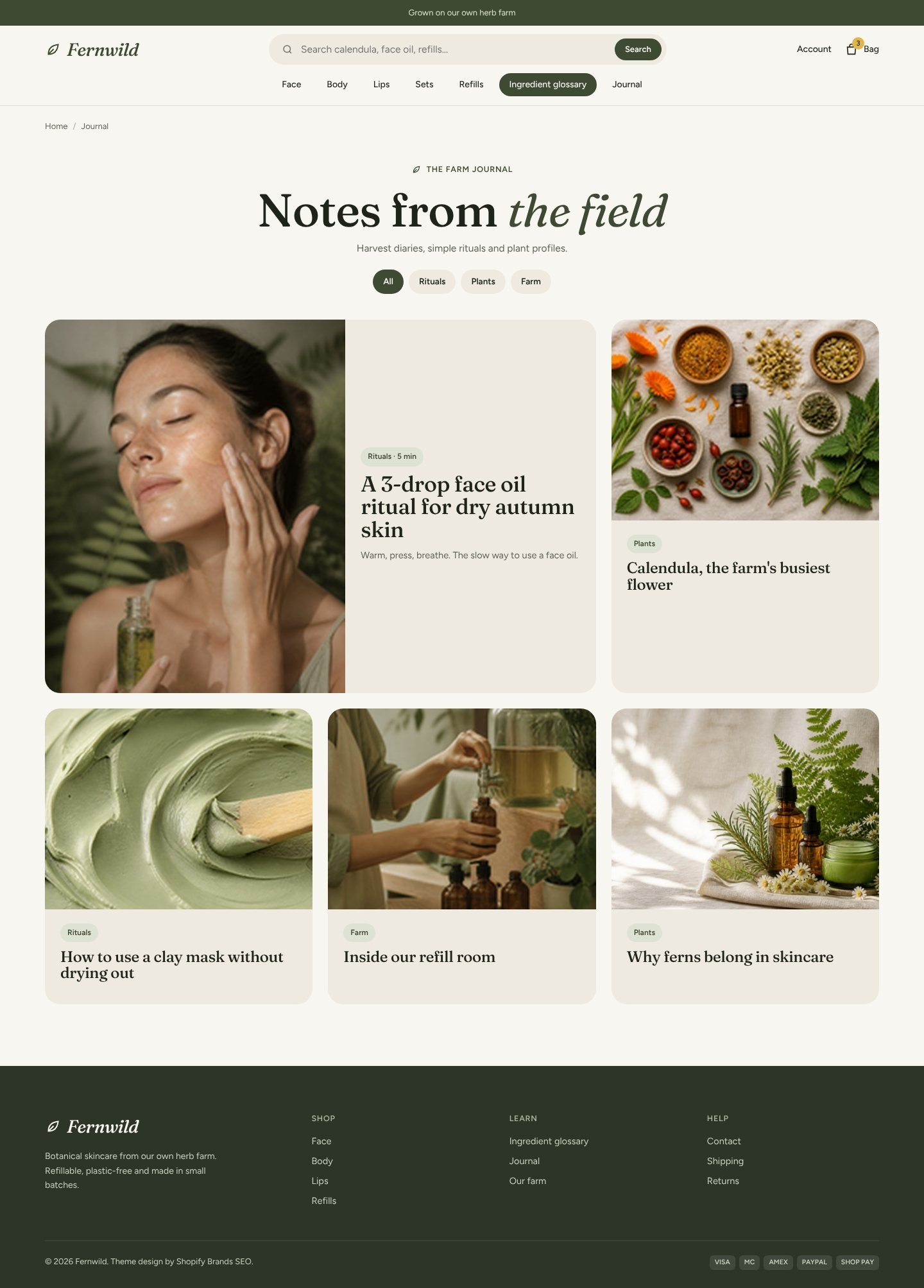 Fernwild blog page