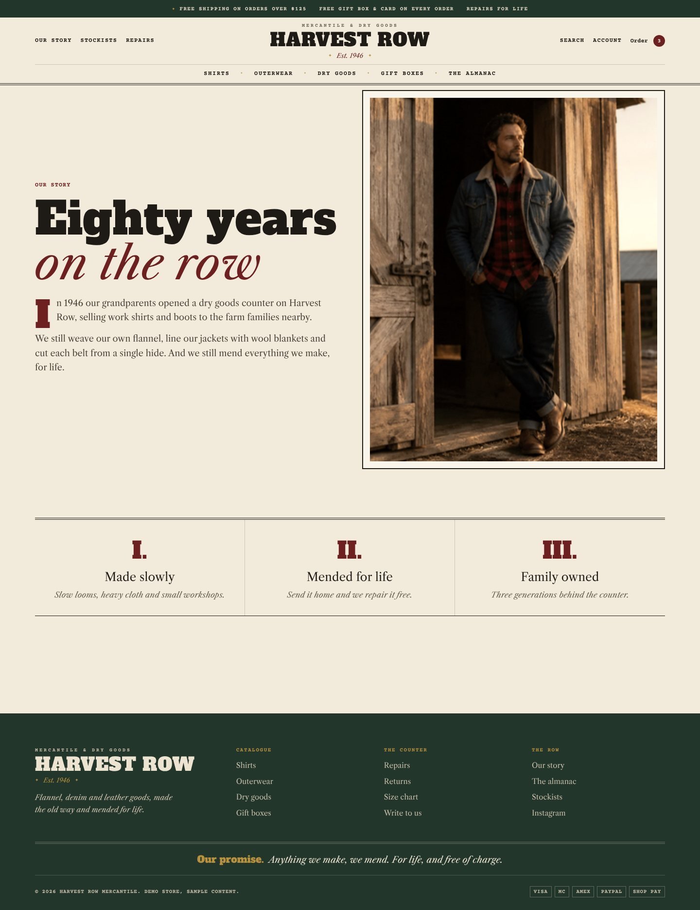 Harvest Row about page