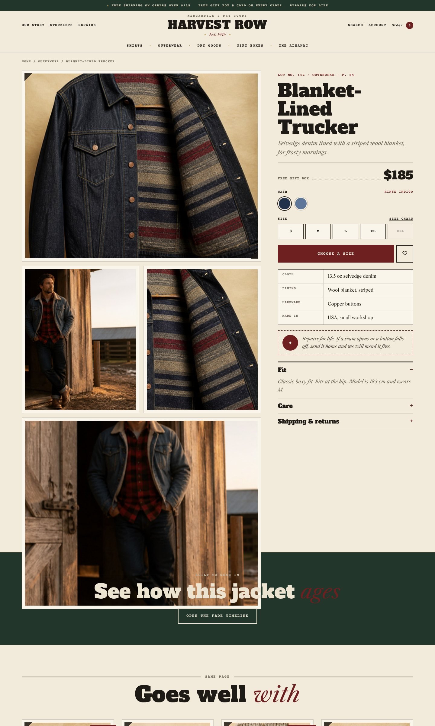 Harvest Row product page part 1