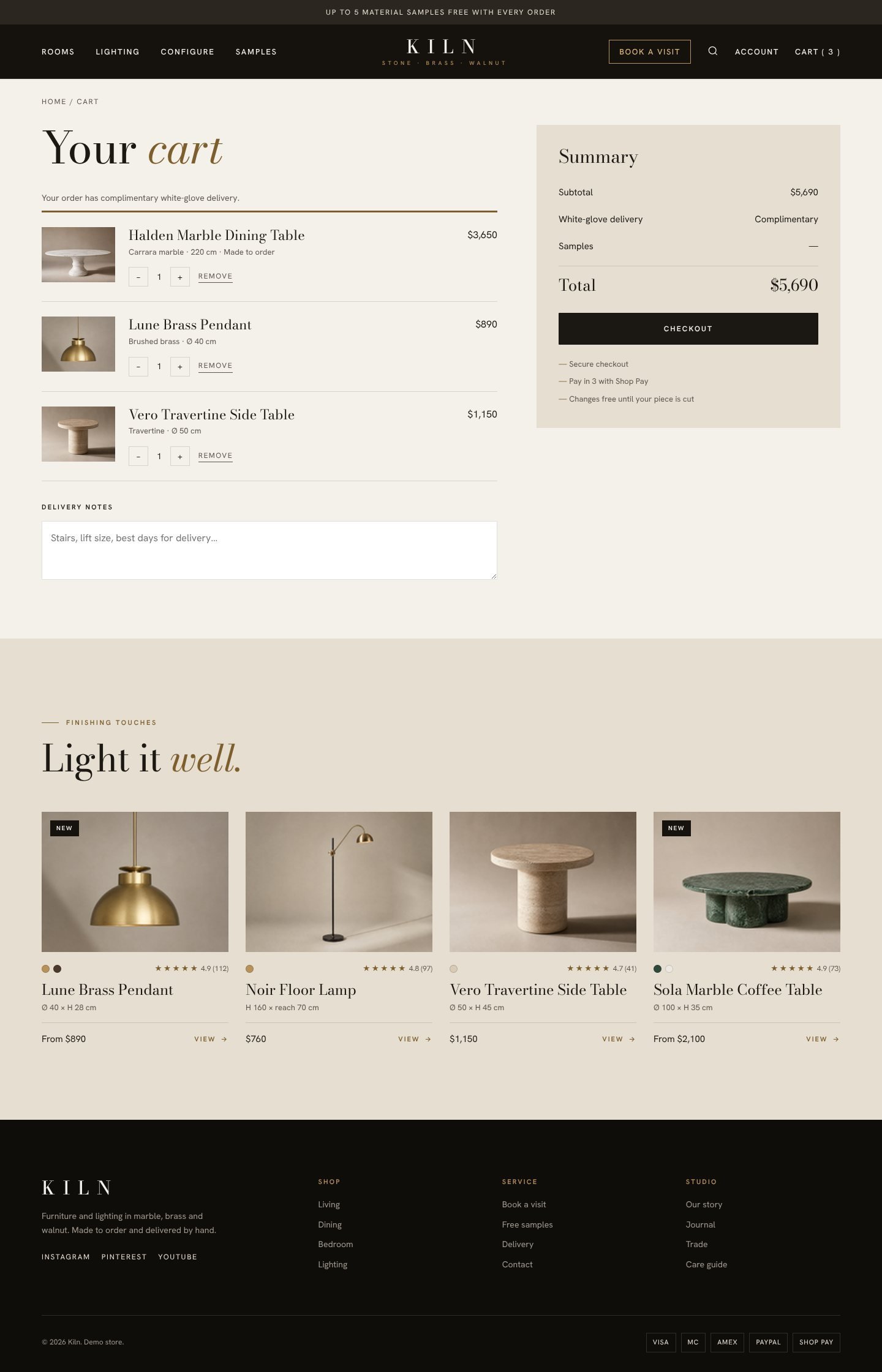 Kiln cart page