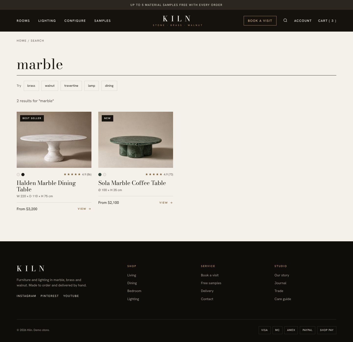 Kiln search page