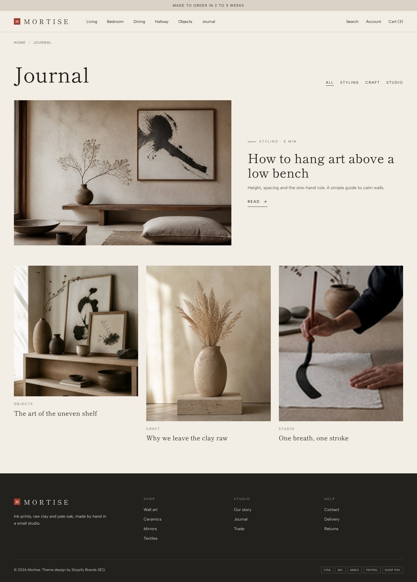 Mortise blog page