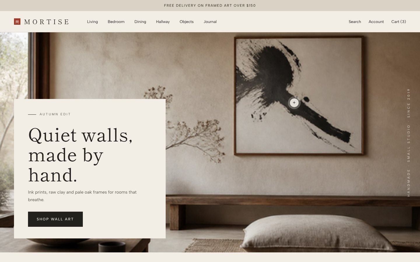 Mortise Shopify home decor theme home page