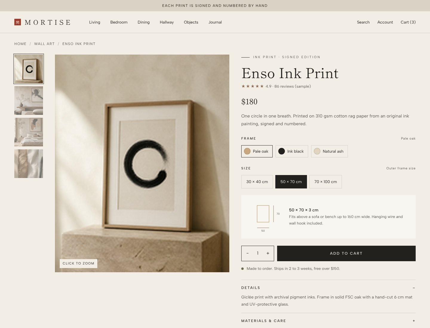 Mortise Shopify theme product page