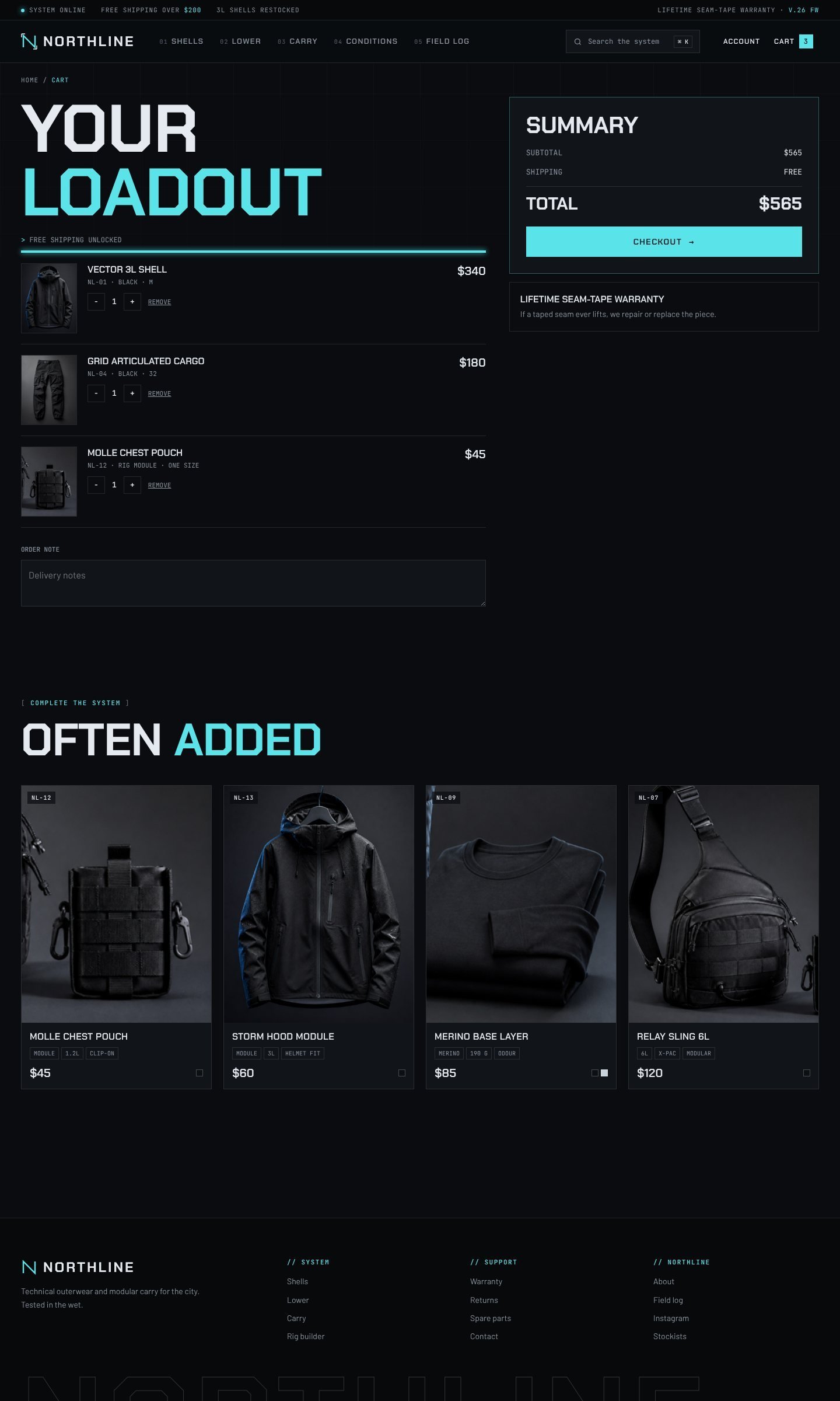 Northline cart page part 1