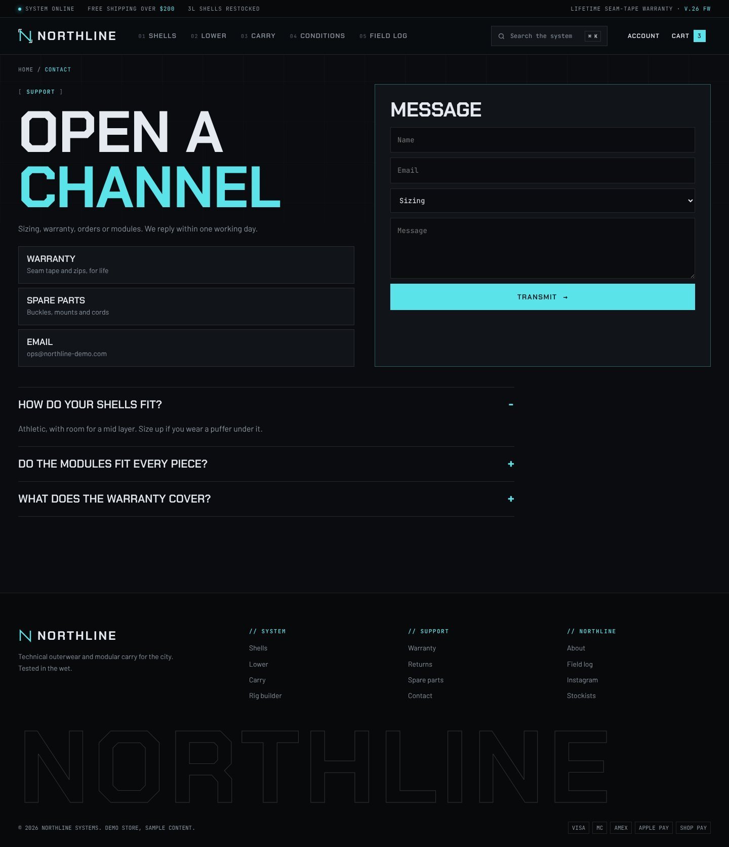 Northline contact page