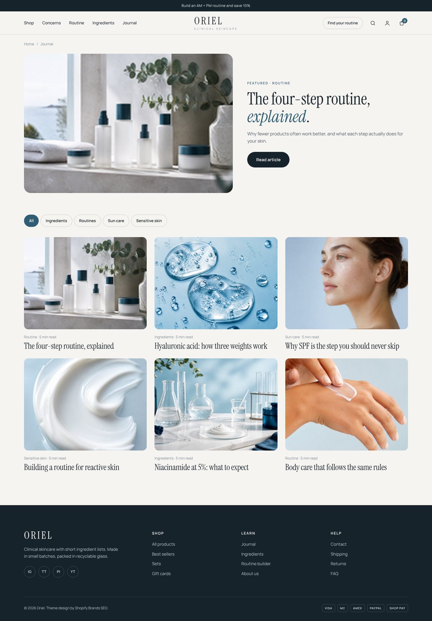Oriel blog page