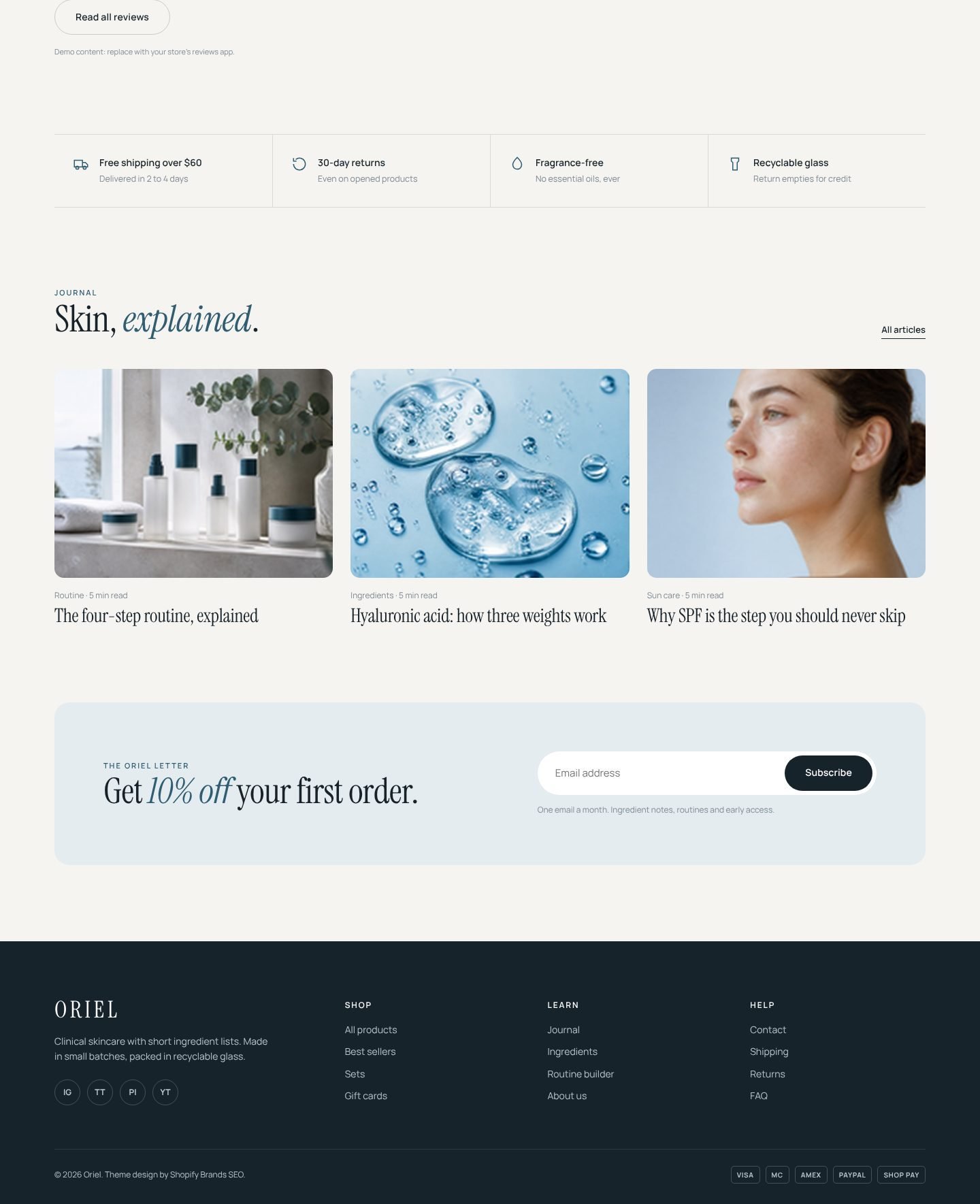 Oriel home page live preview part 3
