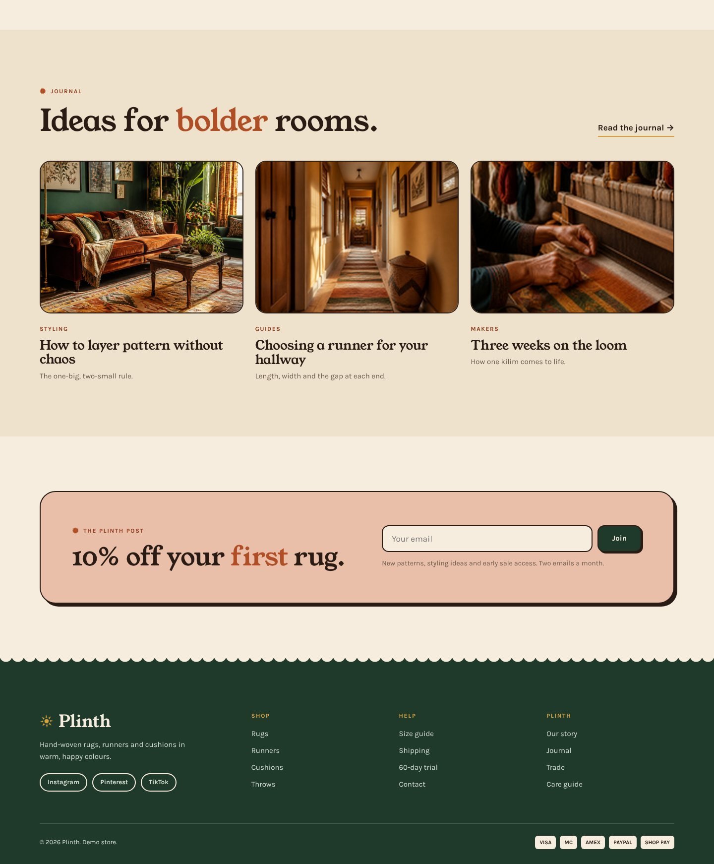 Plinth home page live preview part 4