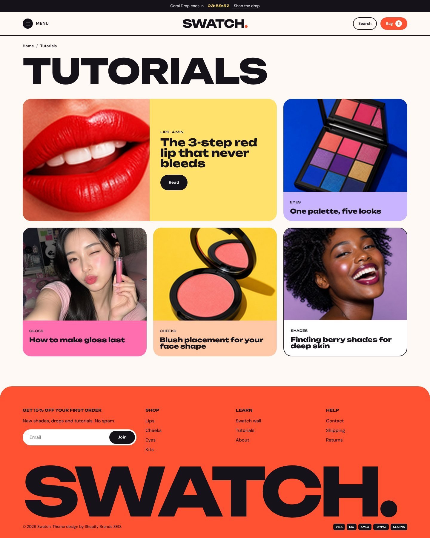 Swatch blog page