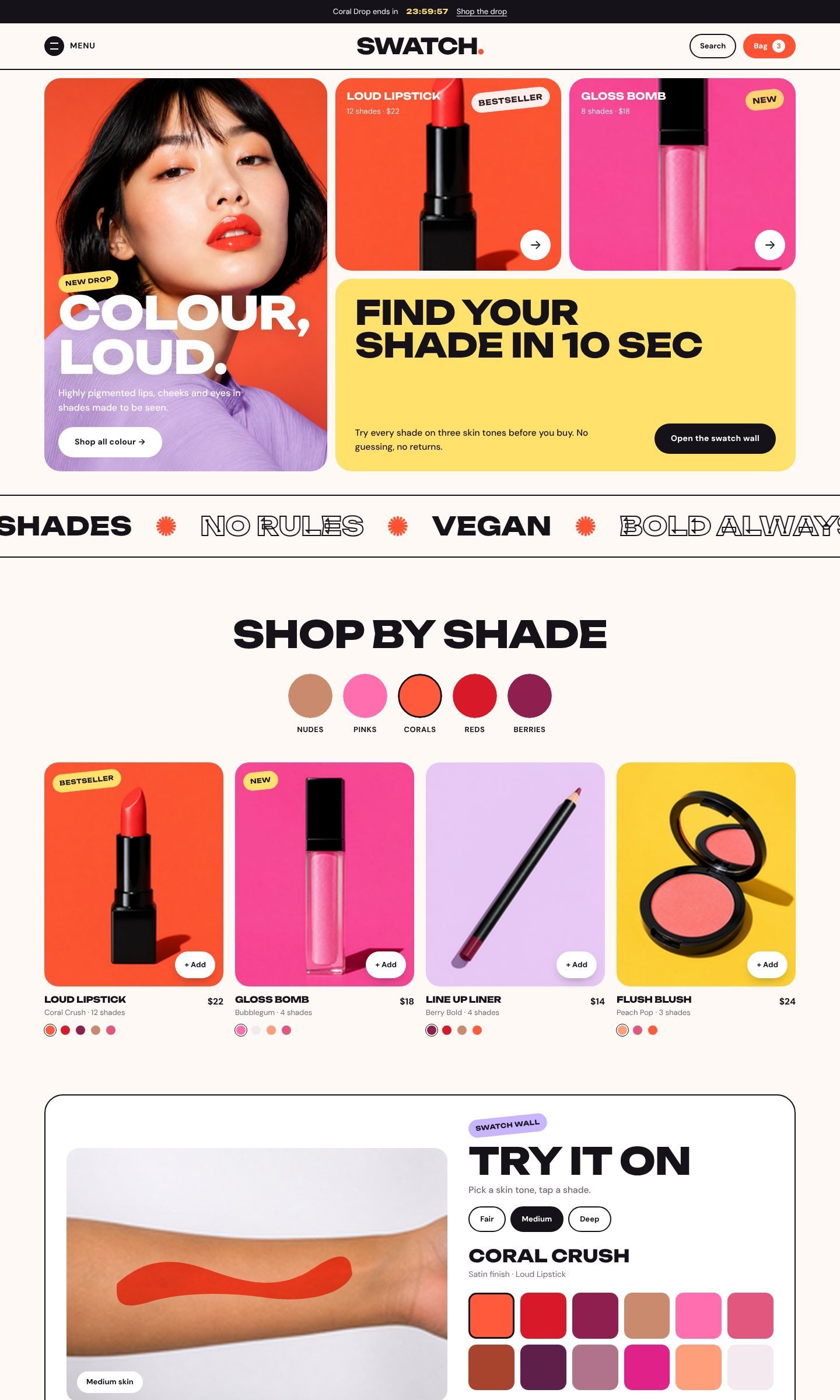 Swatch home page live preview part 1